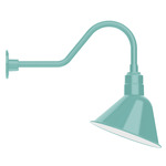 Angle Outdoor Gooseneck Wall Light - Sea Green / White
