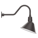 Angle Outdoor Gooseneck Wall Light - Bronze Matte / White