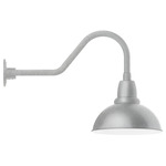 Cafe Gooseneck Outdoor Wall Light - Galvanized / White