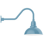 Cafe Gooseneck Outdoor Wall Light - Light Blue / White