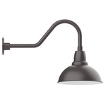 Cafe Gooseneck Outdoor Wall Light - Bronze Matte / White
