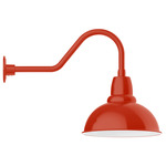 Cafe Gooseneck Outdoor Wall Light - Vermillion / White