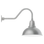 Cafe Gooseneck Outdoor Wall Light - Galvanized / White