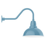Cafe Gooseneck Outdoor Wall Light - Light Blue / White