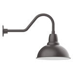 Cafe Gooseneck Outdoor Wall Light - Bronze Matte / White