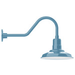 Warehouse Gooseneck Outdoor Wall Light - Light Blue