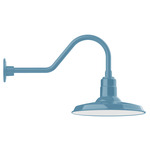 Warehouse Gooseneck Outdoor Wall Light - Light Blue