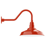 Warehouse Short Gooseneck Outdoor Wall Light - Vermillion