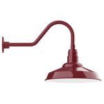 Warehouse Short Gooseneck Outdoor Wall Light - Barn Red