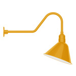 Angle Outdoor Gooseneck Wall Light - Bright Yellow / White