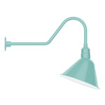 Angle Outdoor Gooseneck Wall Light - Sea Green / White