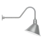 Angle Outdoor Gooseneck Wall Light - Galvanized / White