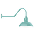Cafe Gooseneck Outdoor Wall Light - Sea Green / White