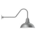 Cafe Gooseneck Outdoor Wall Light - Galvanized / White