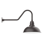 Cafe Gooseneck Outdoor Wall Light - Bronze Matte / White
