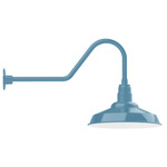 Warehouse Gooseneck Outdoor Wall Light - Light Blue