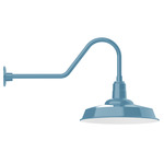 Warehouse Gooseneck Outdoor Wall Light - Light Blue