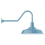 Warehouse Gooseneck Outdoor Wall Light - Light Blue