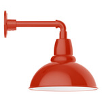 Cafe Straight Arm Outdoor Wall Light - Vermillion / White