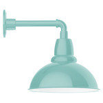 Cafe Straight Arm Outdoor Wall Light - Sea Green / White
