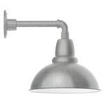 Cafe Straight Arm Outdoor Wall Light - Galvanized / White