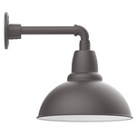 Cafe Straight Arm Outdoor Wall Light - Bronze Matte / White