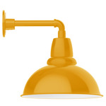 Cafe Straight Arm Outdoor Wall Light - Bright Yellow / White