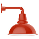 Cafe Straight Arm Outdoor Wall Light - Vermillion / White