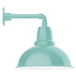 Cafe Straight Arm Outdoor Wall Light - Sea Green / White
