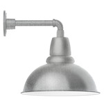 Cafe Straight Arm Outdoor Wall Light - Galvanized / White