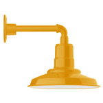 Warehouse Straight Arm Outdoor Wall Light - Bright Yellow