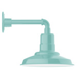 Warehouse Straight Arm Outdoor Wall Light - Sea Green