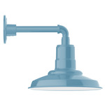 Warehouse Straight Arm Outdoor Wall Light - Light Blue