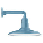 Warehouse Straight Arm Outdoor Wall Light - Light Blue