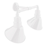 Angle 2-Light Straight Arm Outdoor Wall Light - White