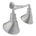 Angle 2-Light Straight Arm Outdoor Wall Light - Galvanized