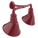 Angle 2-Light Straight Arm Outdoor Wall Light - Barn Red