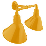 Angle 2-Light Straight Arm Outdoor Wall Light - Bright Yellow