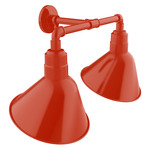 Angle 2-Light Straight Arm Outdoor Wall Light - Vermillion