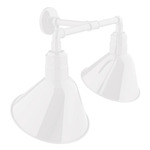 Angle 2-Light Straight Arm Outdoor Wall Light - White
