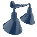 Angle 2-Light Straight Arm Outdoor Wall Light - Navy