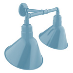 Angle 2-Light Straight Arm Outdoor Wall Light - Light Blue