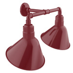 Angle 2-Light Straight Arm Outdoor Wall Light - Barn Red