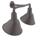 Angle 2-Light Straight Arm Outdoor Wall Light - Bronze Matte