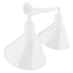 Angle 2-Light Straight Arm Outdoor Wall Light - White