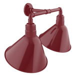 Angle 2-Light Straight Arm Outdoor Wall Light - Barn Red