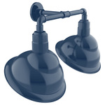 Emblem Double Outdoor Wall Sconce - Navy