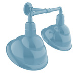 Emblem Double Outdoor Wall Sconce - Light Blue