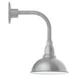Cafe Drop Arm Outdoor Wall Light - Galvanized / White