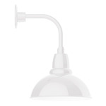 Cafe Drop Arm Outdoor Wall Light - White / White